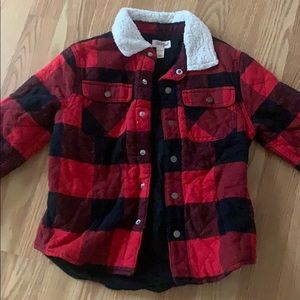 Red plaid jacket   Boys size XS